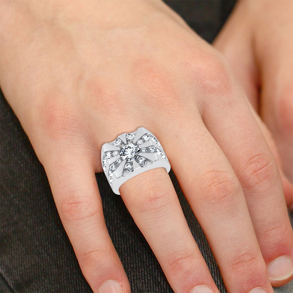 14k 5.00CT Certified Lab Grown Mens Ring
