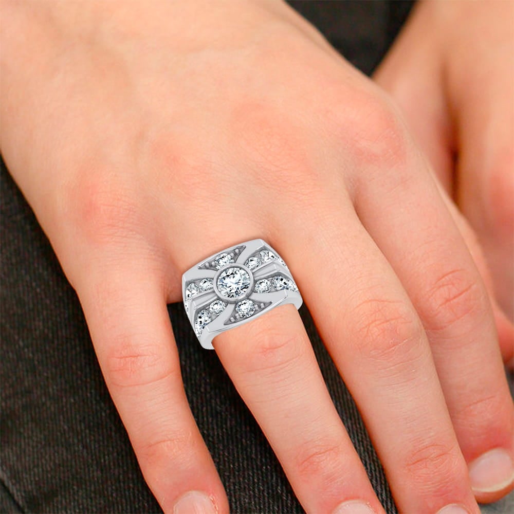 14k 4.75CT Certified Lab Grown Mens Ring