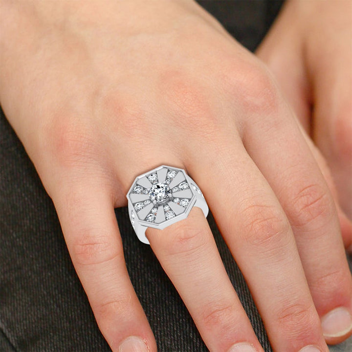 14k 3.00CT Certified Lab Grown Mens Ring