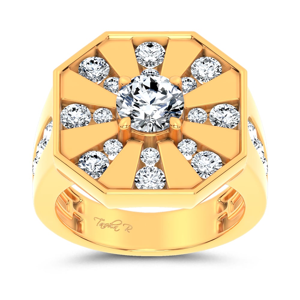 14k 3.00CT Certified Lab Grown Mens Ring