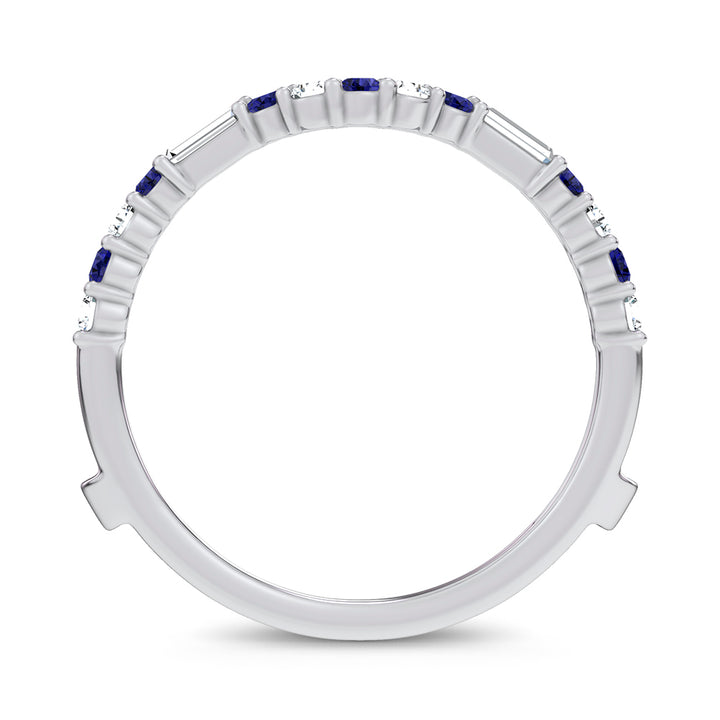 14K 0.37CT Natural SAPPHIRE RING GUARD with 0.25CT Lab Grown Diamonds