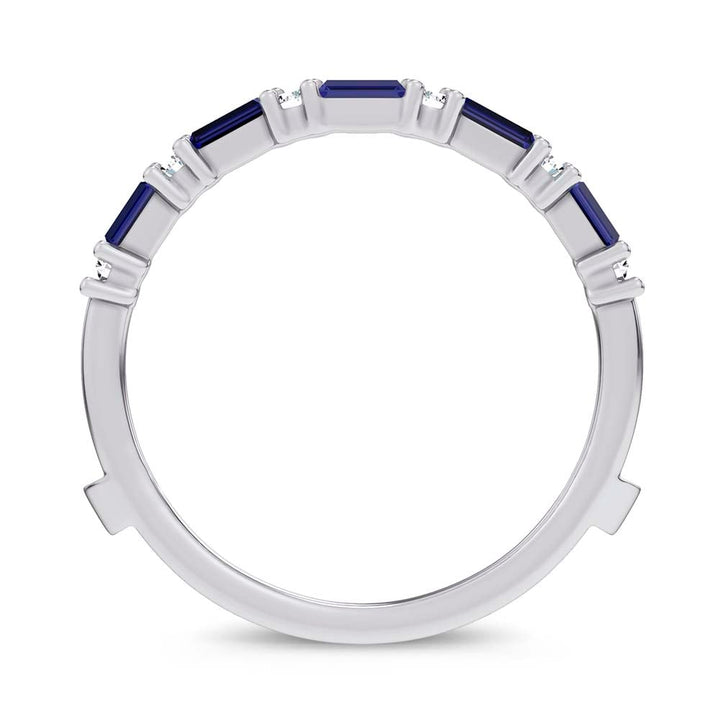 14K 0.58CT Natural SAPPHIRE RING GUARD with 0.25CT Lab Grown Diamonds