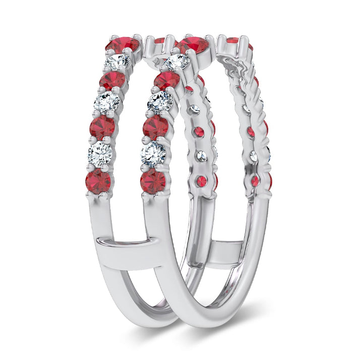 14K 0.54CT Natural Ruby GUARD with 0.25CT Lab Grown Diamonds