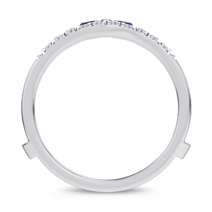 14K 0.12CT Natural SAPPHIRE RING GUARD with 0.59CT Lab Grown Diamonds