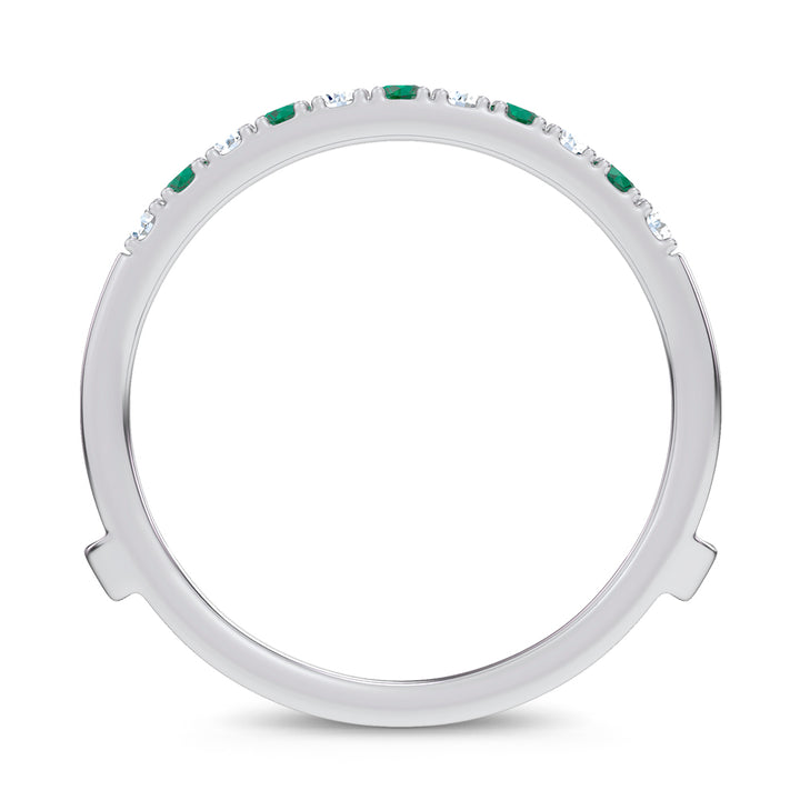 14K 0.58CT Natural Emerald RING GUARD with 0.25CT Lab Grown Diamonds