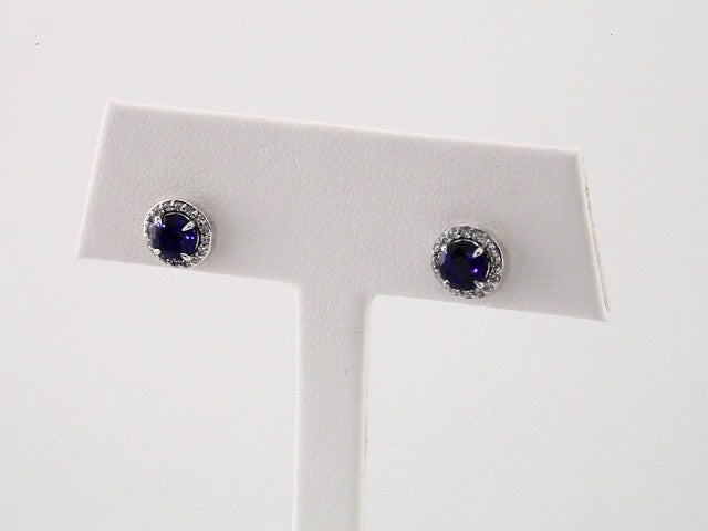 Round 4-Prong Halo-Style Earrings