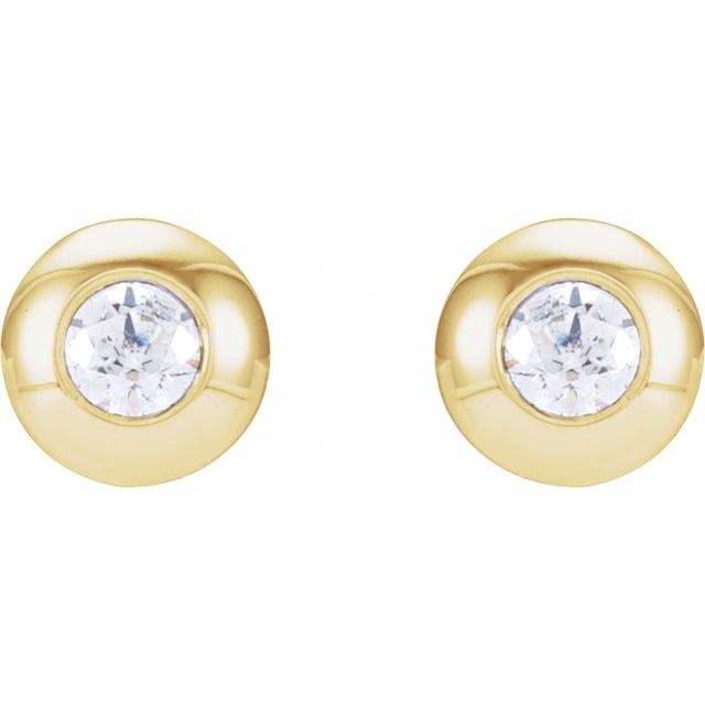 Round Bezel-Set Stud Earrings