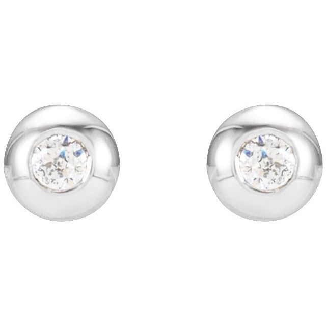 Round Bezel-Set Stud Earrings