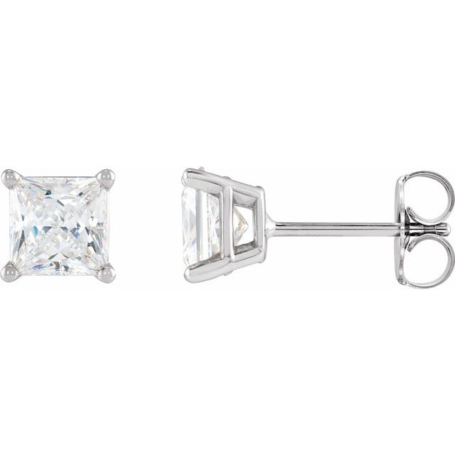 Square 4-Prong Lightweight Stud Earrings