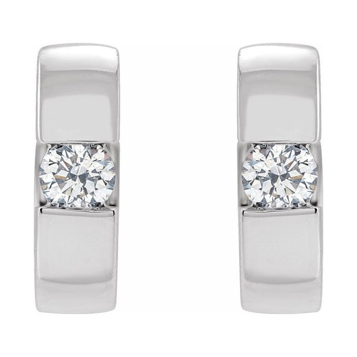 Accented Huggie Hoop Earrings
