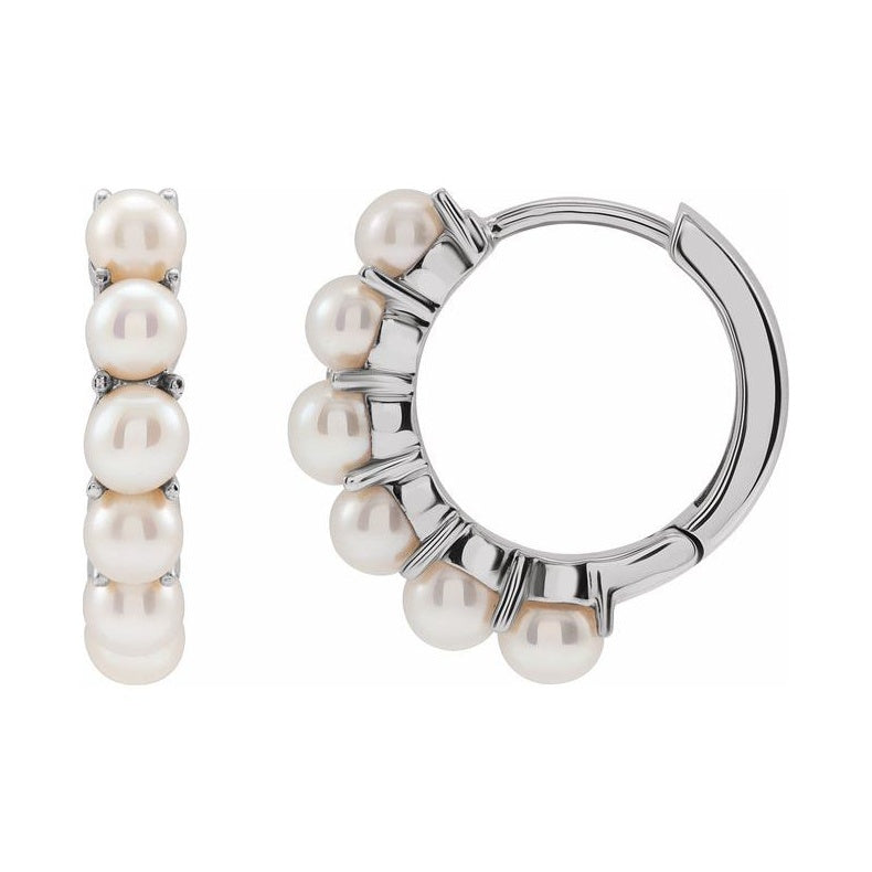 Pearl Huggie Earrings