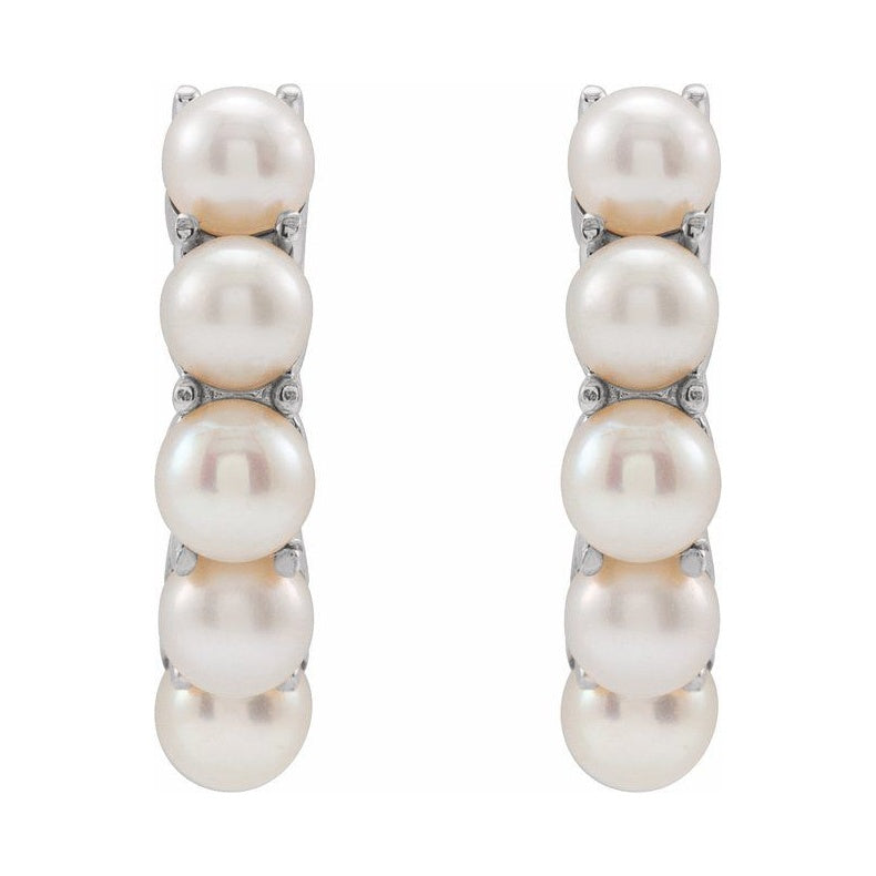 Pearl Huggie Earrings