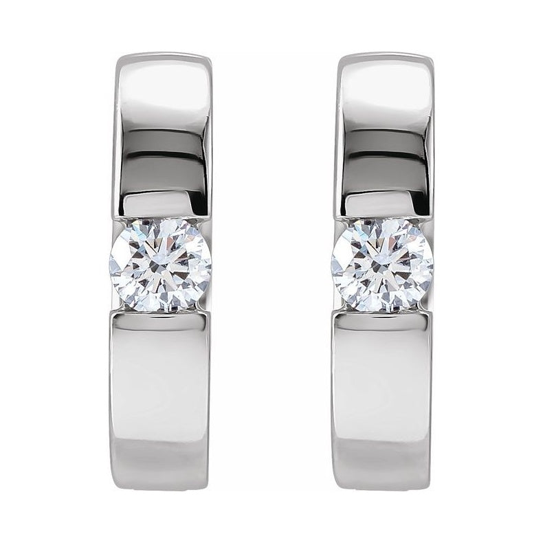 Accented Huggie Hoop Earrings