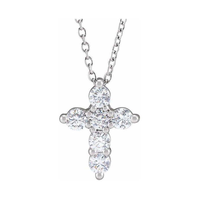 Lab-Grown Diamond Cross Necklace