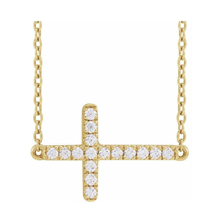 Lab-Grown Diamond Sideways Cross Necklace
