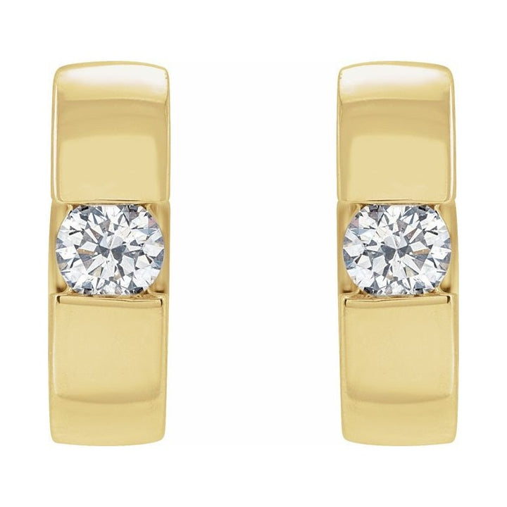 Accented Huggie Hoop Earrings