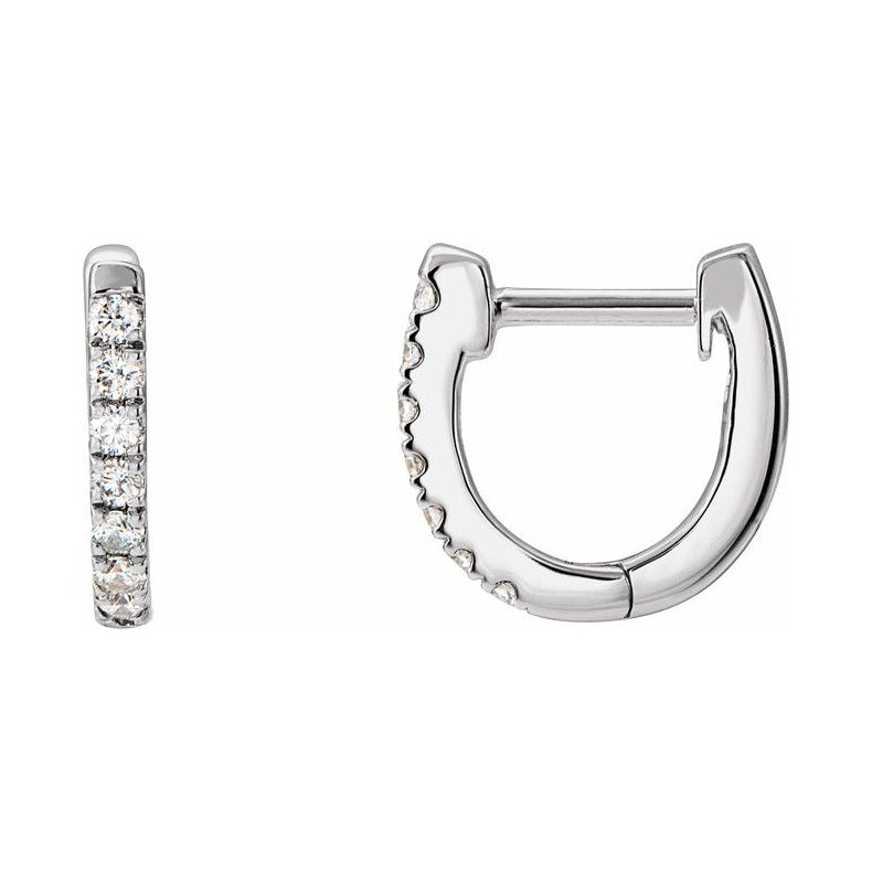 Accented U-Hoop Earrings