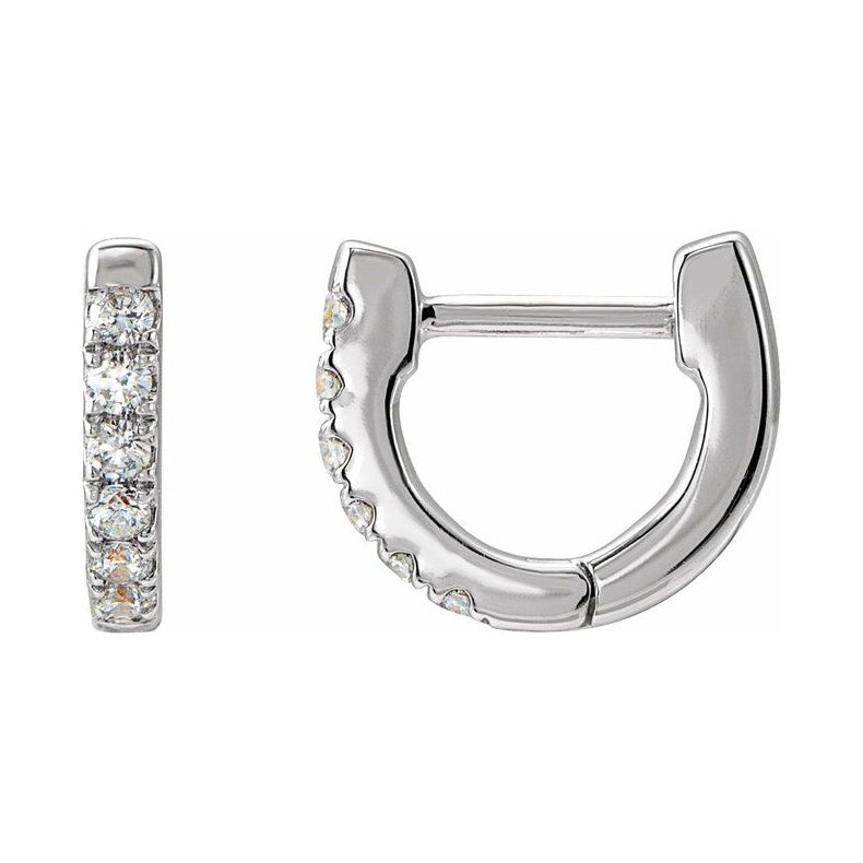 Accented U-Hoop Earrings