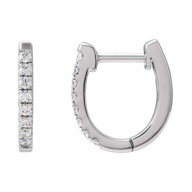 Accented U-Hoop Earrings