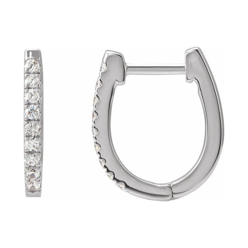 Accented U-Hoop Earrings