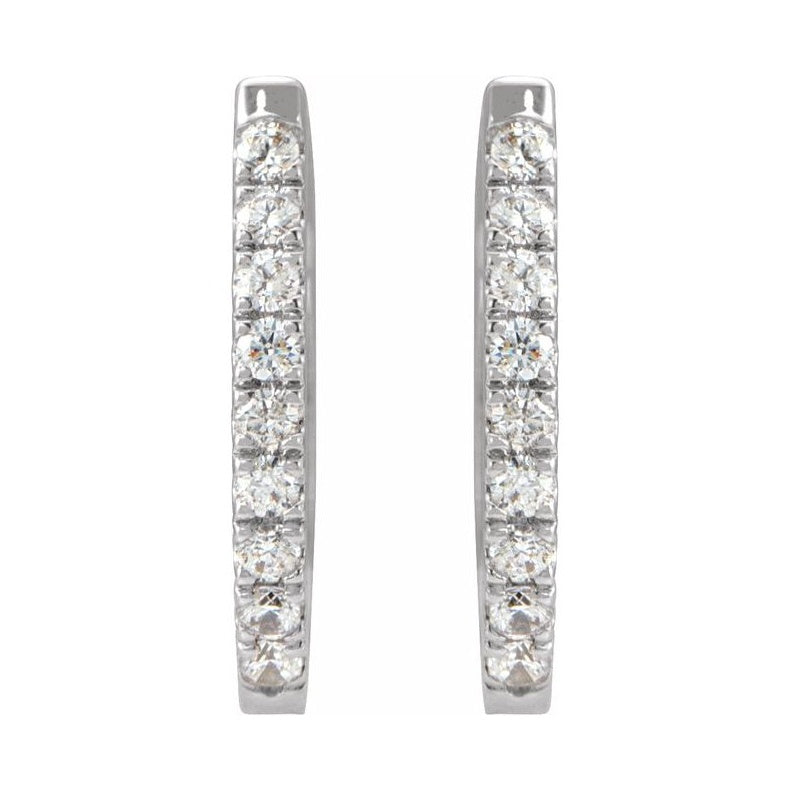 Accented U-Hoop Earrings