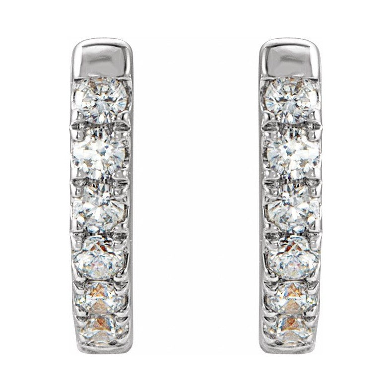Accented U-Hoop Earrings
