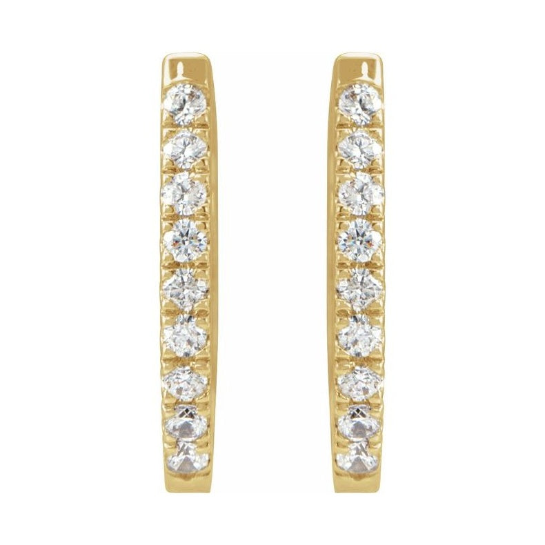 Accented U-Hoop Earrings