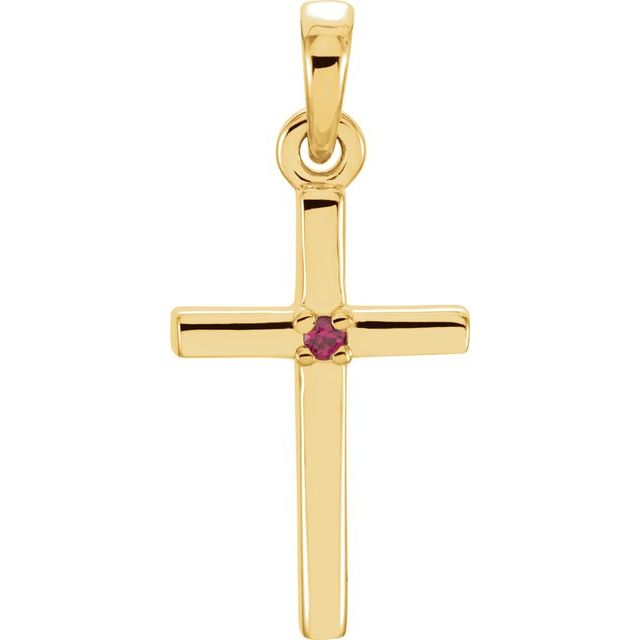 Birthstone Cross Pendant