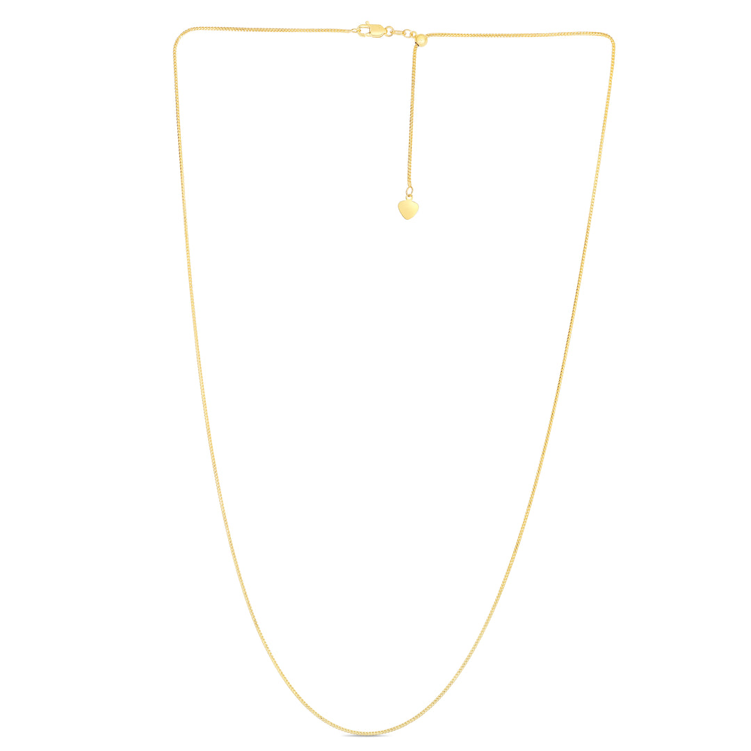 14K Gold 1mm Adjustable Franco Chain