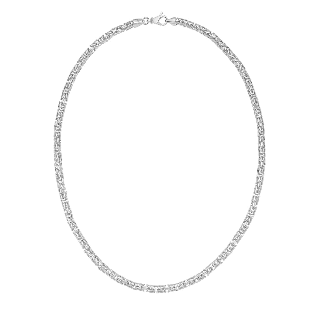 Silver 4.6mm Solid Round Byzantine Chain