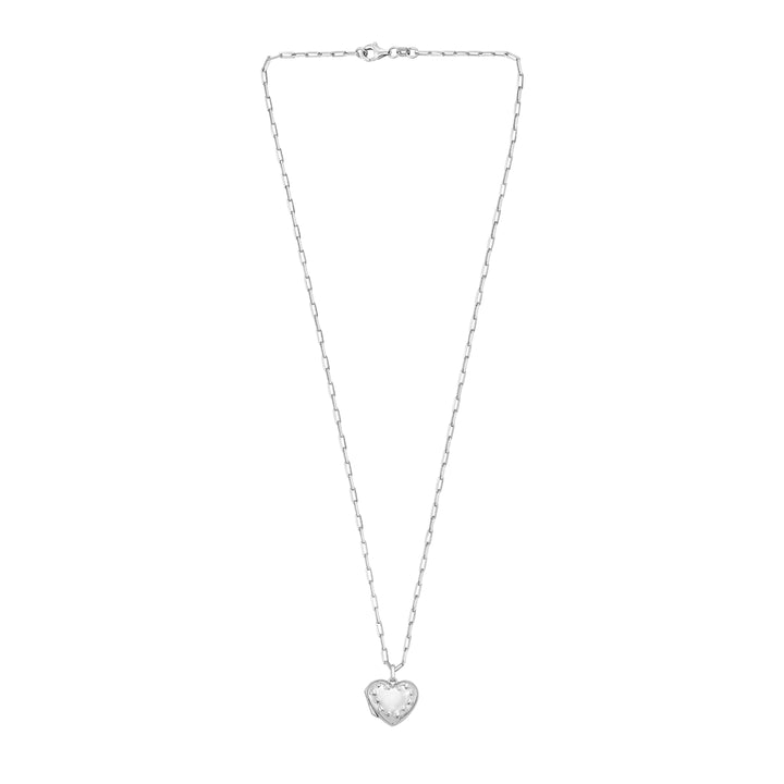 Silver Heart Locket Necklace