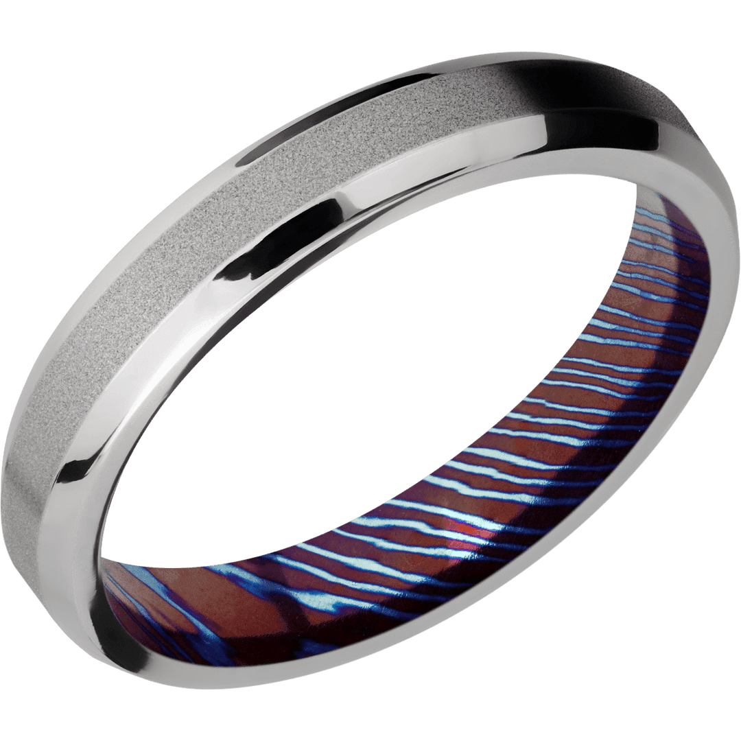 Titanium + Sand , Polish Finish + Titanium Damascus