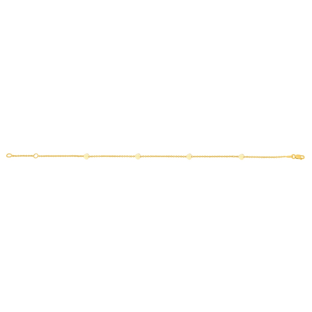 14K Gold Heart Anklet