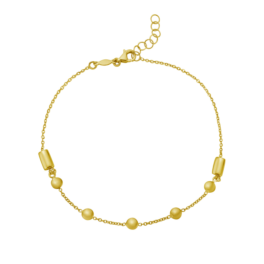 14K Adjustable Bead Link Bracelet