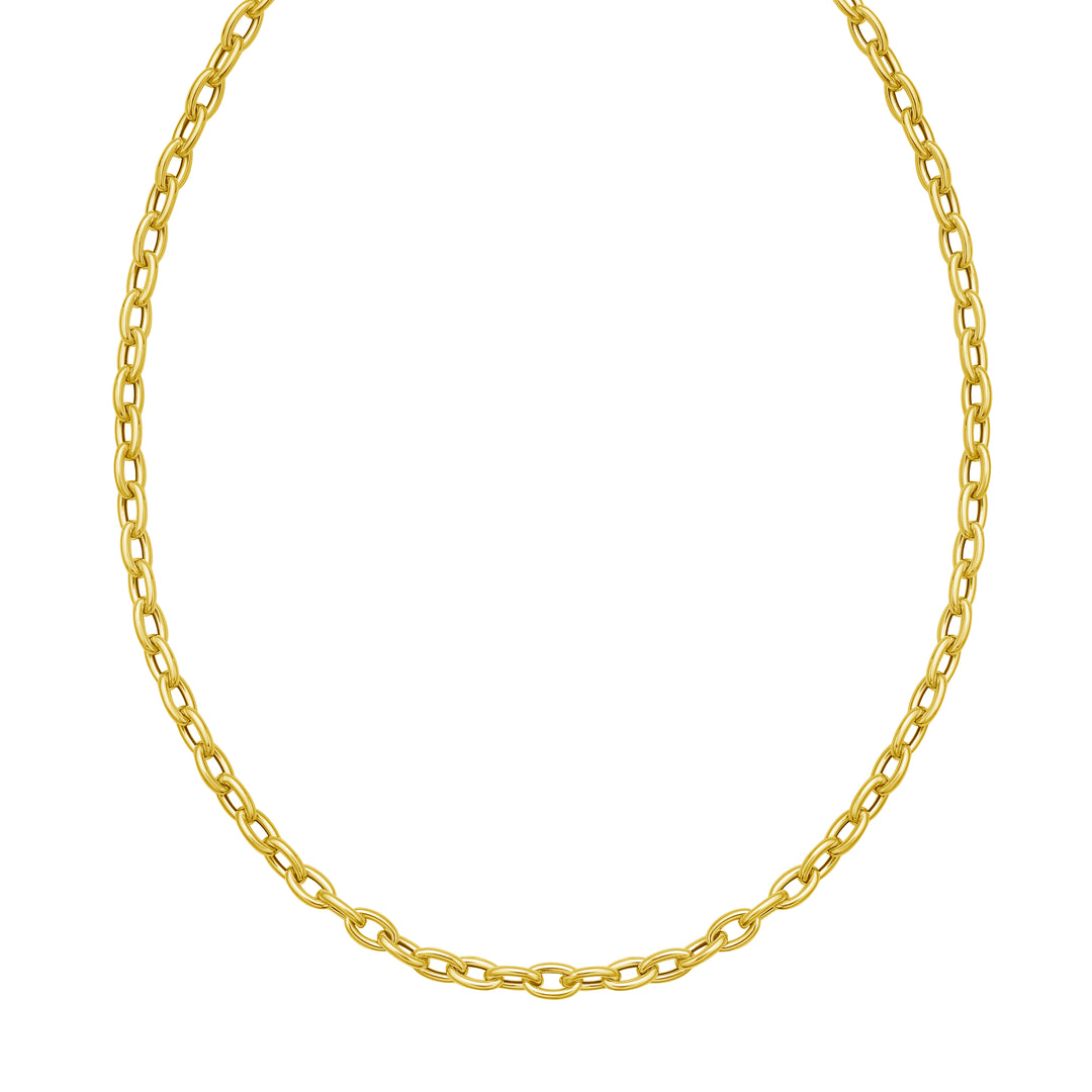 14K Charm Lock Rolo Chain