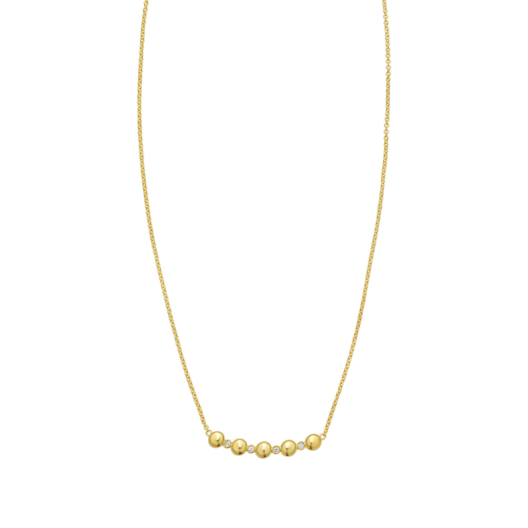 14K Diamond Bar Bauble Necklace