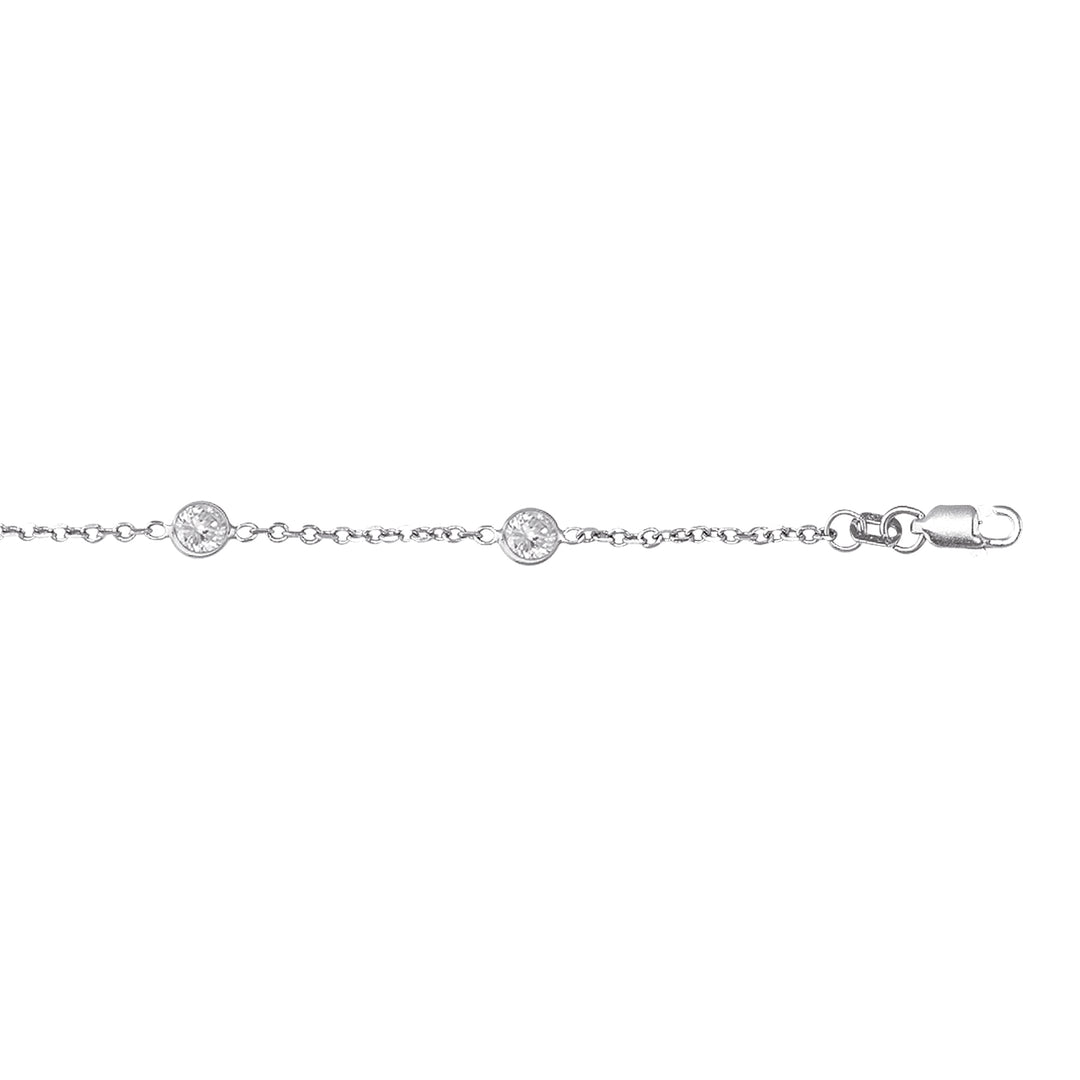 14K Gold CZ Station Bracelet