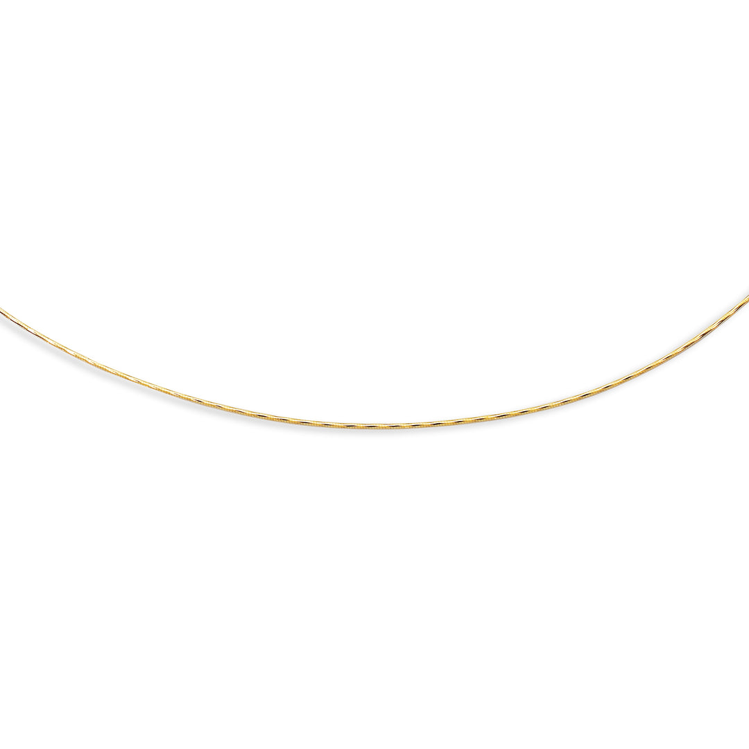 14K Gold 1.1mm Round Omega with Screw Back Lock