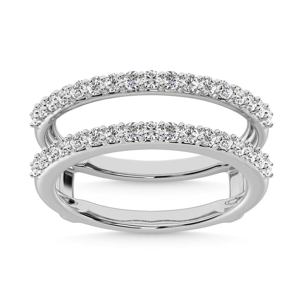 14K White Gold Diamond 1/2 Ct.Tw. Guard Ring