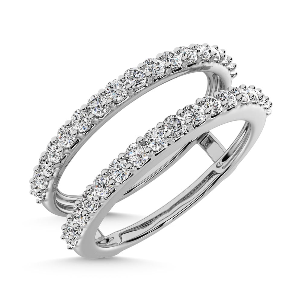 14K White Gold Diamond 1/2 Ct.Tw. Guard Ring
