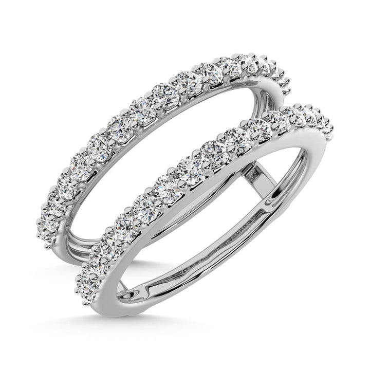 14K White Gold Diamond 1/2 Ct.Tw. Guard Ring