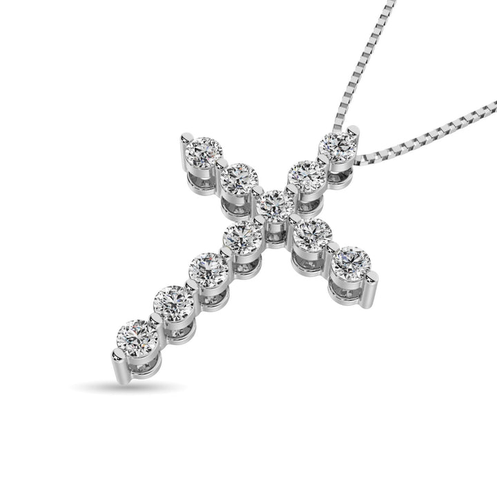 Diamond 1/2 Ct.Tw. Cross Pendant in 14K White Gold