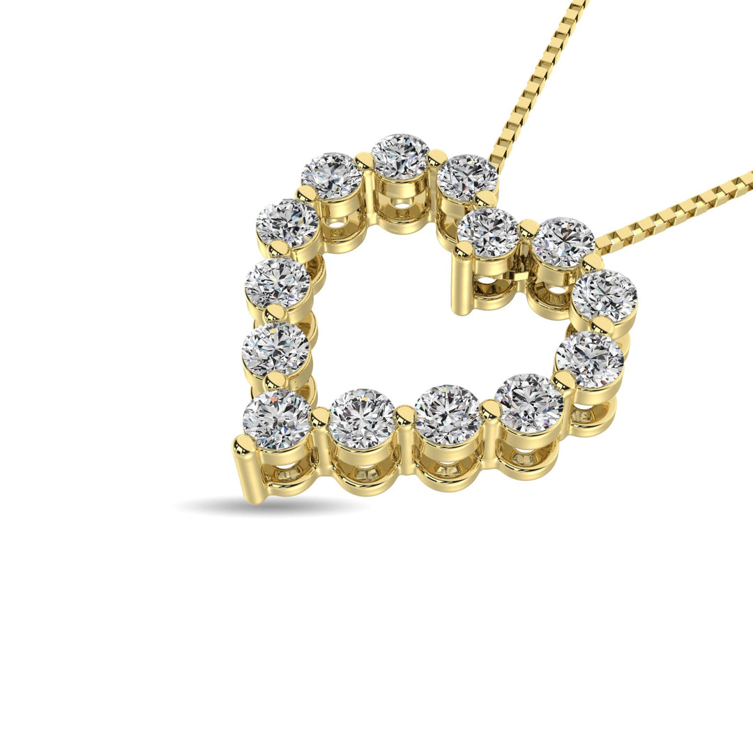 Diamond 1/4 Ct.Tw. Heart Pendant in 14K Yellow Gold