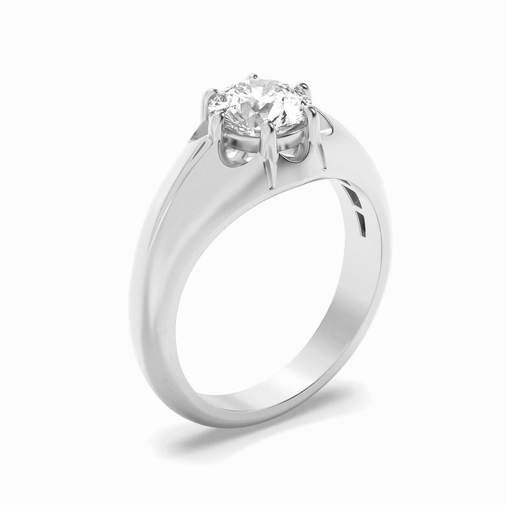 2Cttw Round Shaped Lab Grown Diamond (F/VS) Mens Ring in 14K Gold