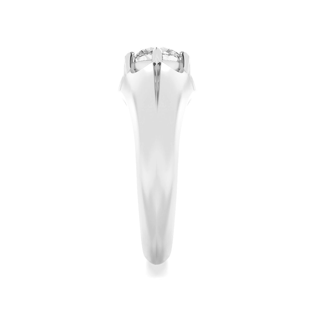 2Cttw Round Shaped Lab Grown Diamond (F/VS) Mens Ring in 14K Gold