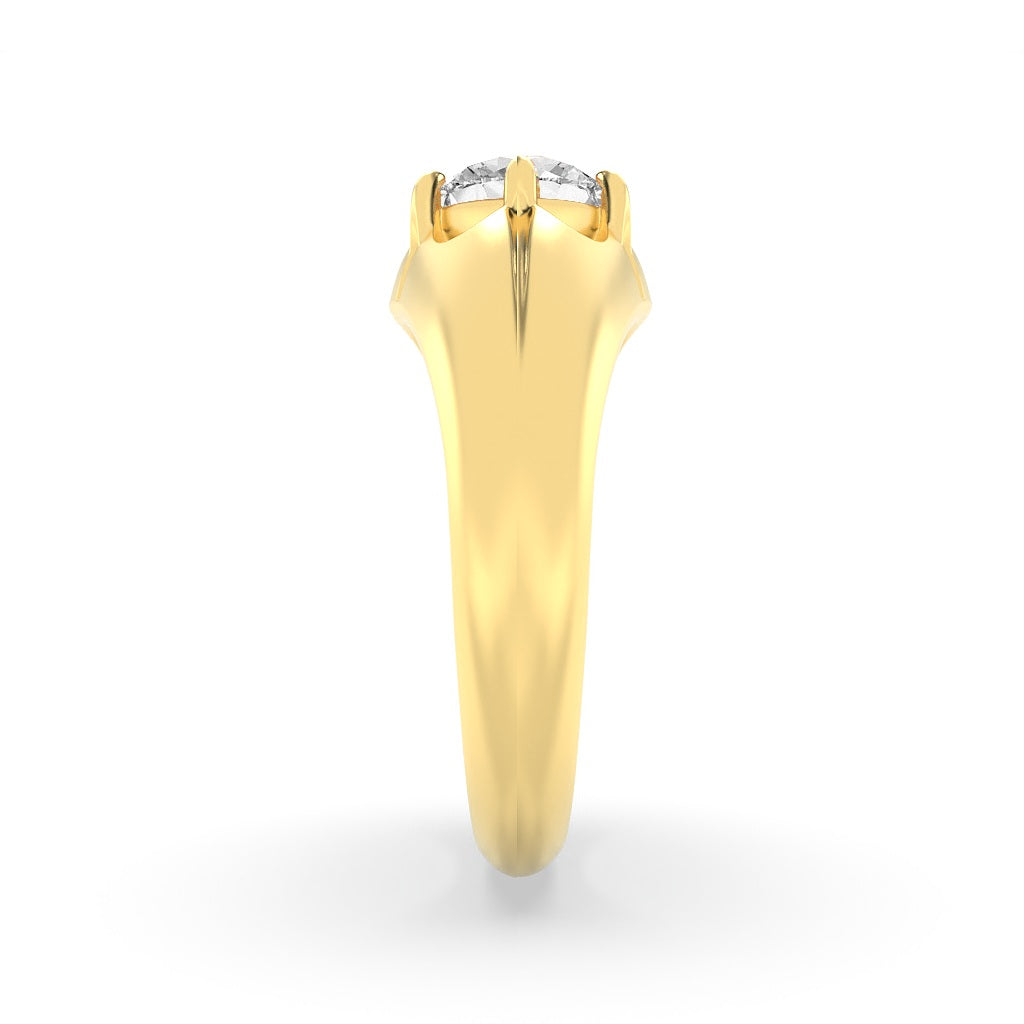 2Cttw Round Shaped Lab Grown Diamond (G/VS) Mens Ring in 14K Gold