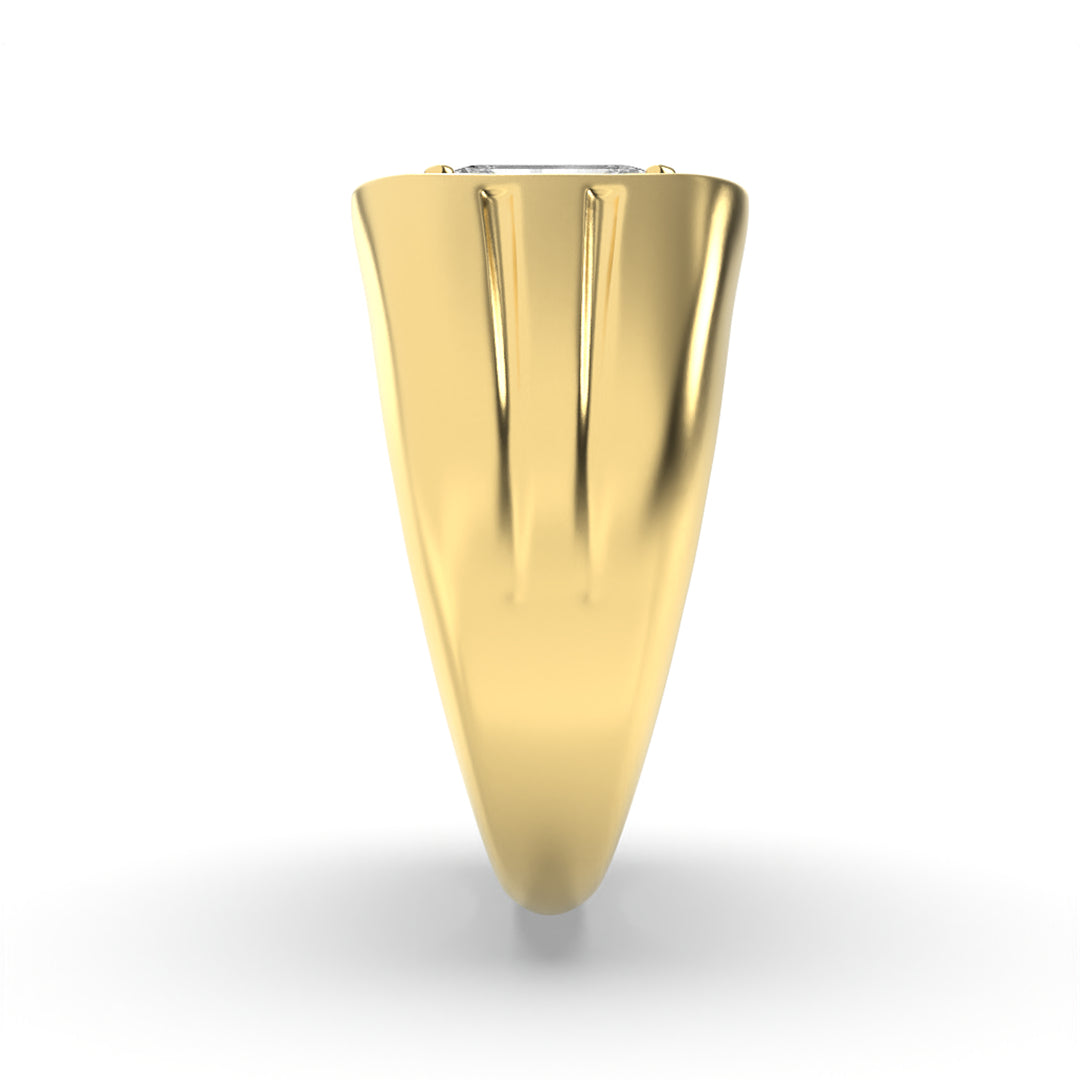 2Cttw Radiant Shaped Lab Grown Diamond (F/VS) Mens Ring in 14K Gold