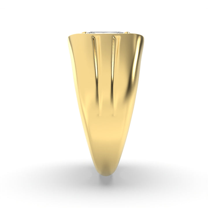 2Cttw Radiant Shaped Lab Grown Diamond (F/VS) Mens Ring in 14K Gold