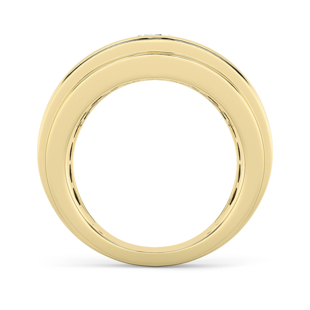 3Cttw Round Shaped Lab Grown Diamond (G/VS) Mens Ring in 14K Gold
