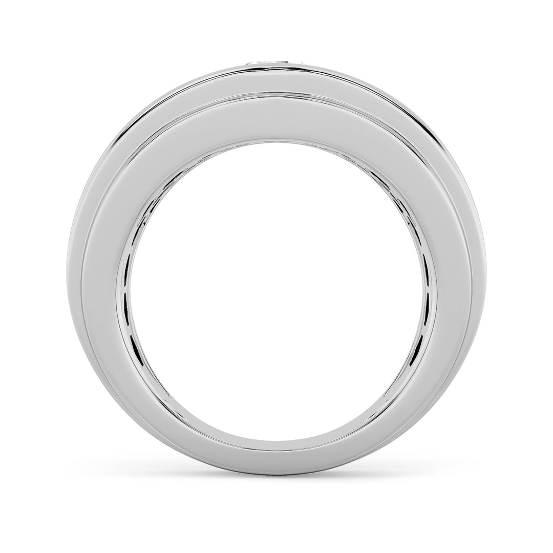 3Cttw Round Shaped Lab Grown Diamond (F/VS) Mens Ring in 14K Gold